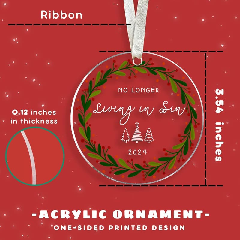 Anniversary Acrylic Ornament for Couples - 2024