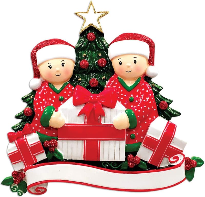 Personalized Couple Ornament 2025 | First Christmas Keepsake