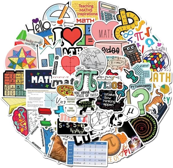 Funny Math Stickers - 50PCS Waterproof Decals for Kids & 青少年