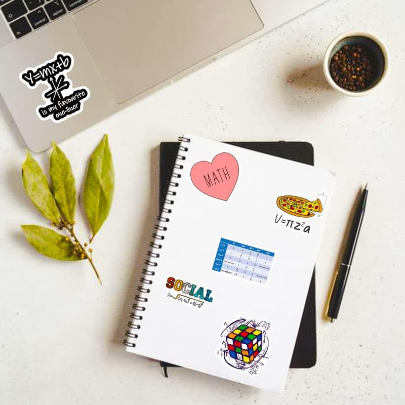 Funny Math Stickers - 50PCS Waterproof Decals for Kids & 青少年