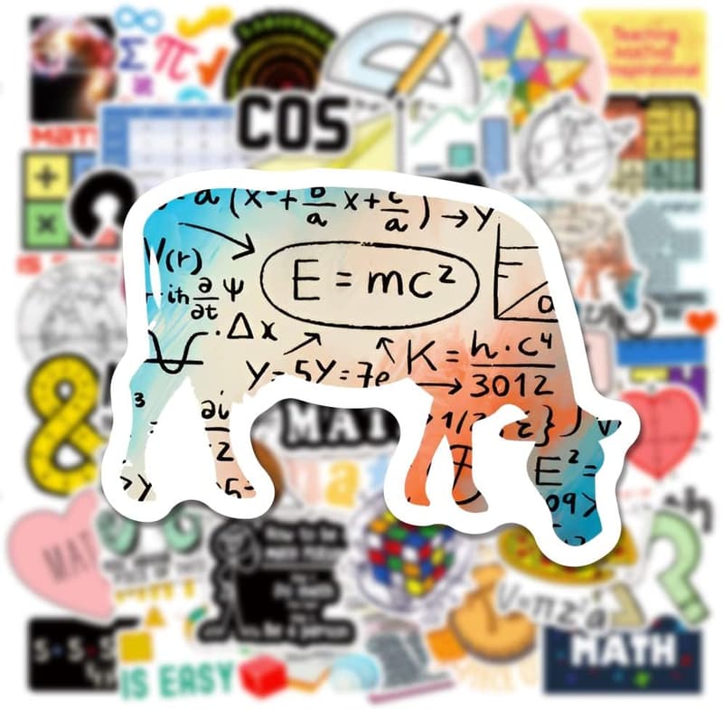 Funny Math Stickers - 50PCS Waterproof Decals for Kids & 青少年