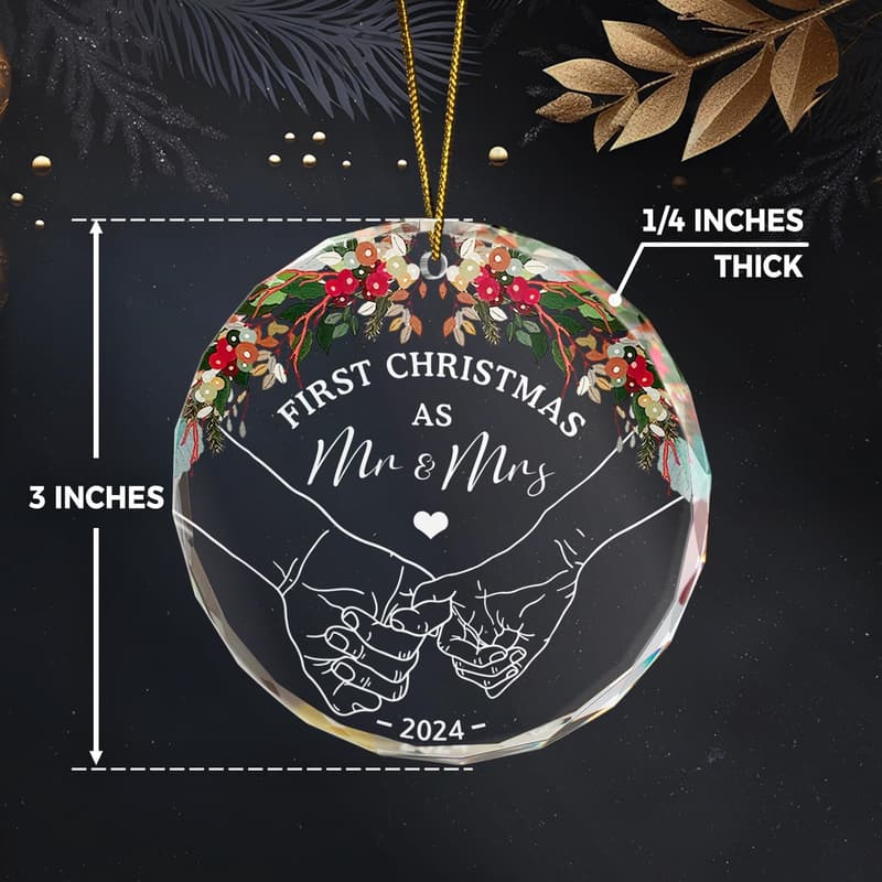 Wedding Glass Ornament Gift Box for Newlyweds