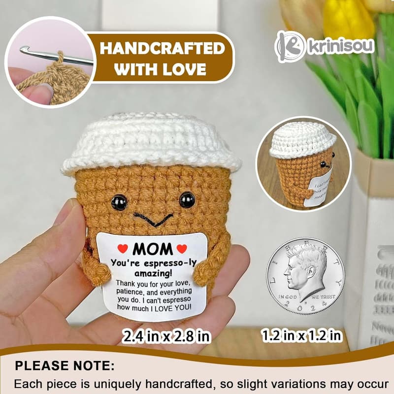 Mother's Day Positive Crochet Espresso Gift for Mom
