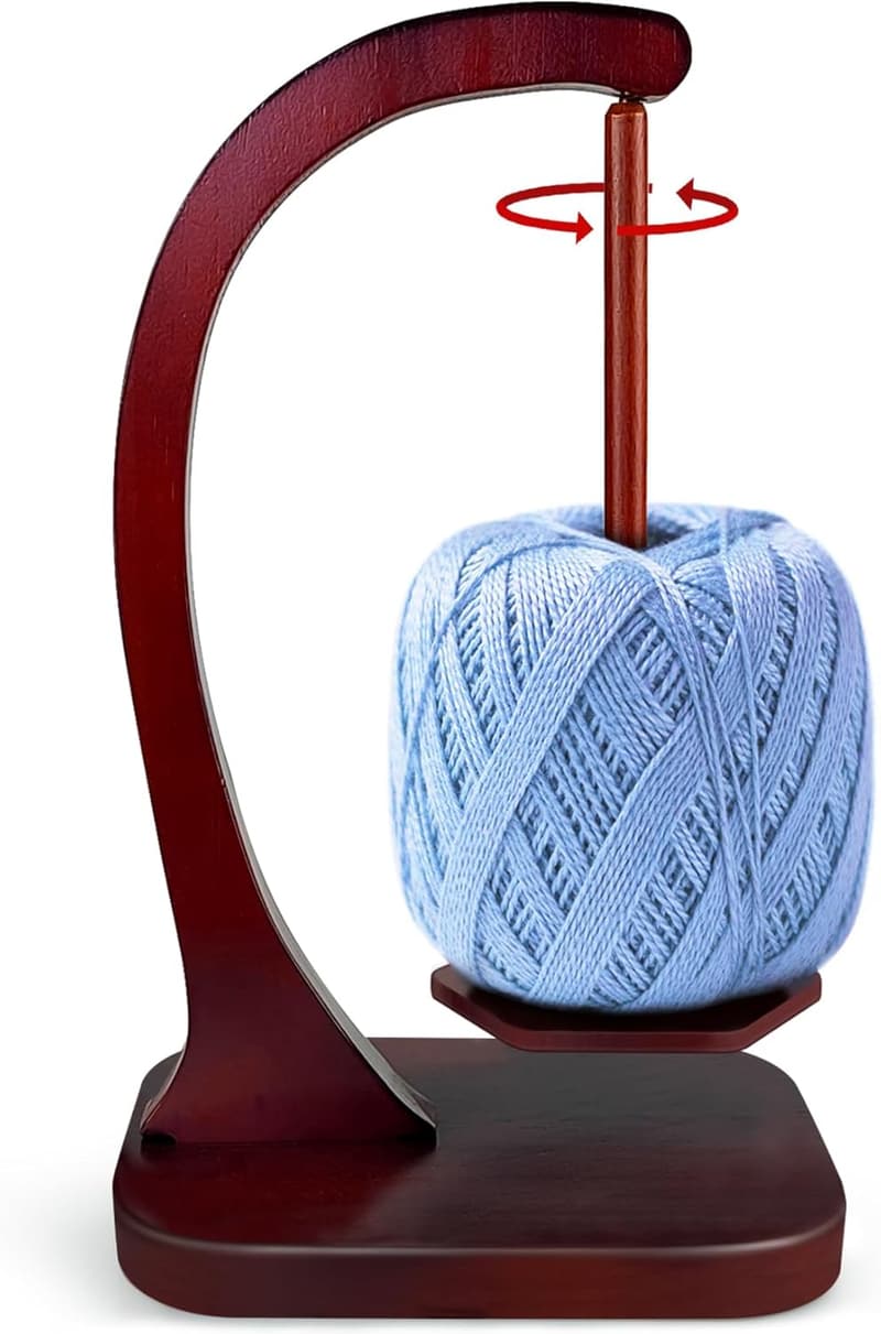 Wooden Yarn Spinner with Magnetic Mechanism for Knitting