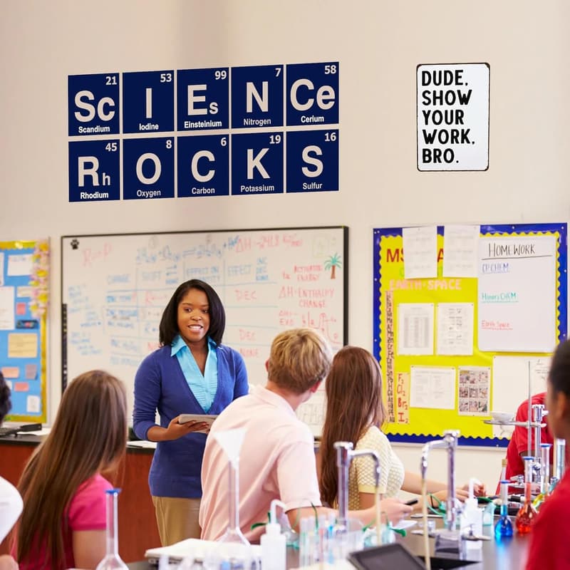 Teachers' Classroom Decor Tin Sign - Funny Math/Science/English