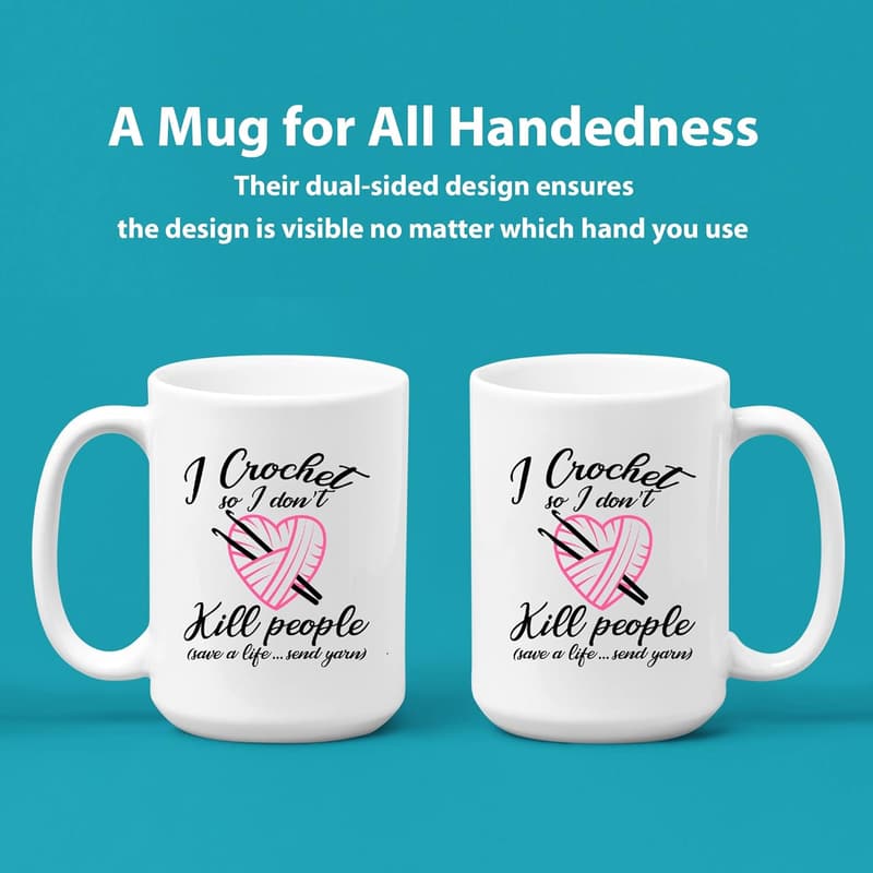 Mothers Day Crochet Mug for Grandma, Aunt, or Mom - 15 oz