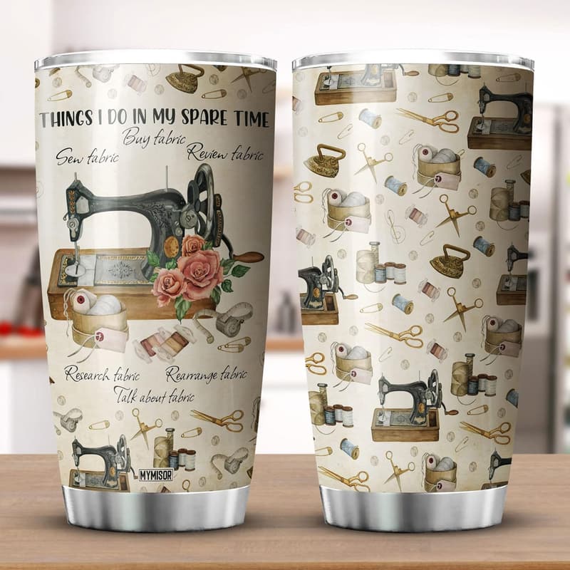 Sewing Tumbler for Quilters and Seamstresses - Insulated Cup