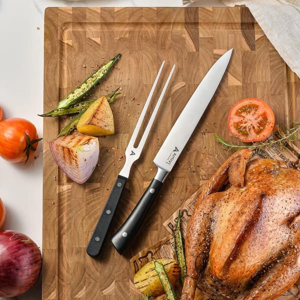 Turkey Carving Set - Ergonomic German Stainless Steel Knife & Fork