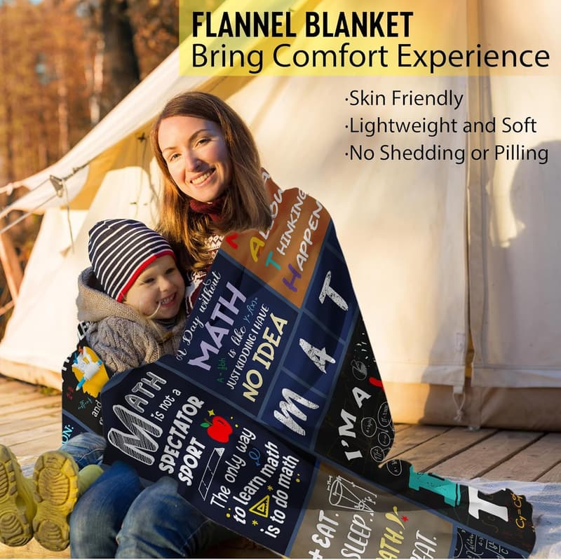 Math Teacher Appreciation Fannel Throw Blanket 50
