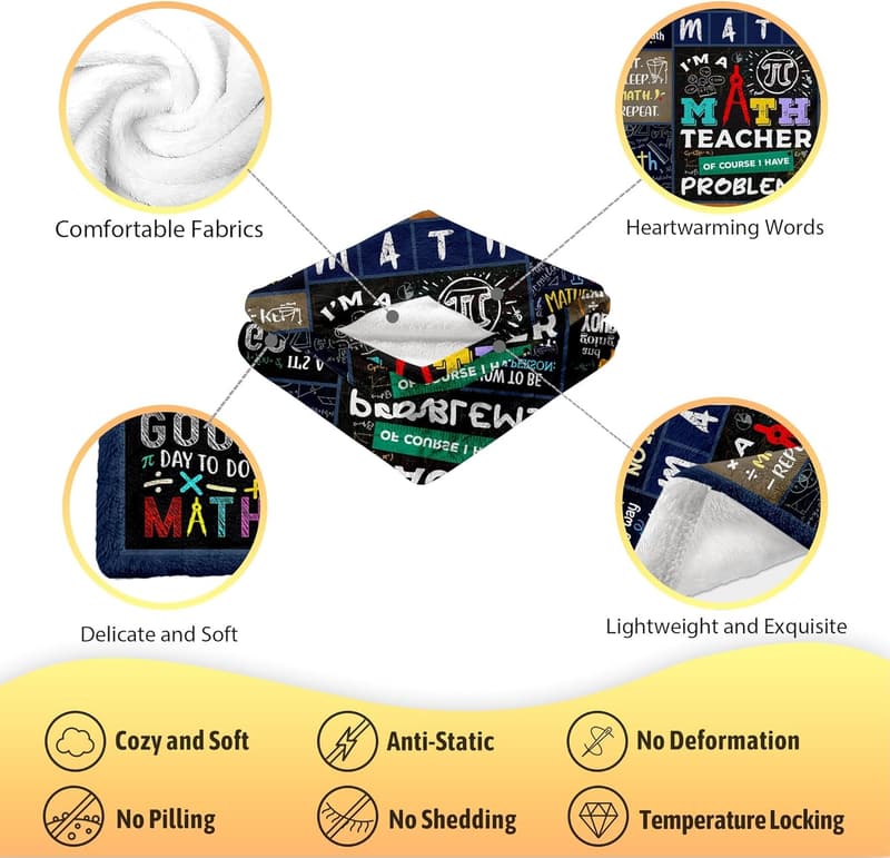 Math Teacher Appreciation Fannel Throw Blanket 50