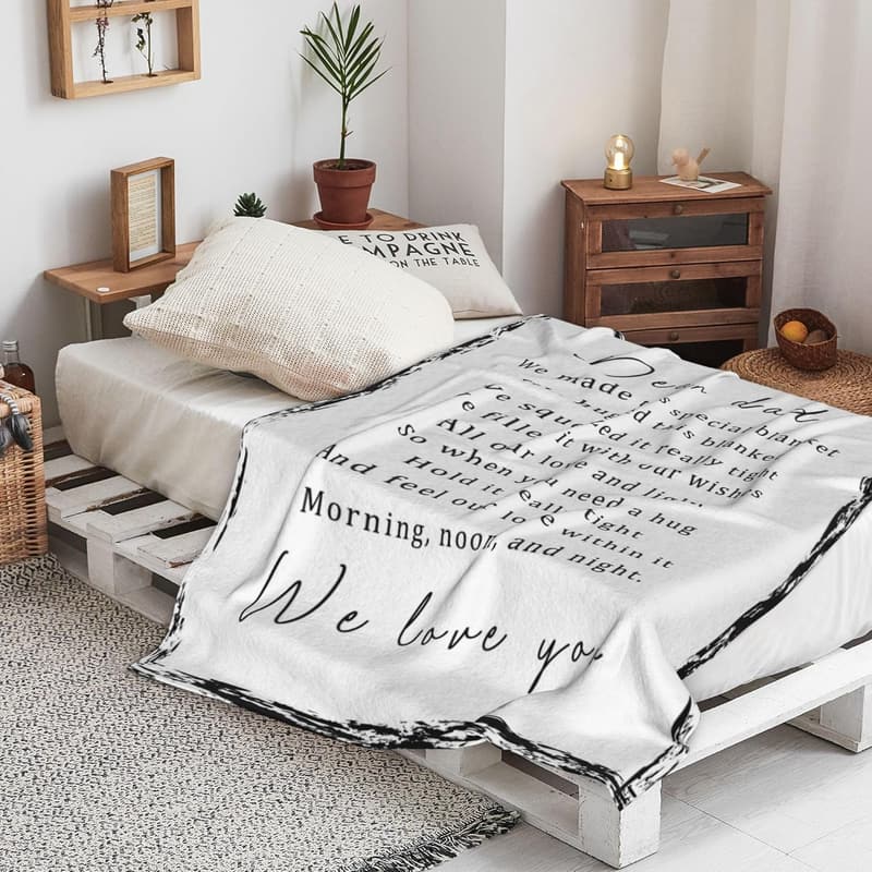 Father's Day Soft Flannel Throw Blanket Gift for Dad 60