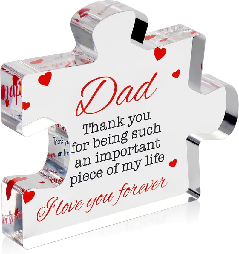 Engraved Acrylic Block Puzzle - Unique Birthday Gift for Dad