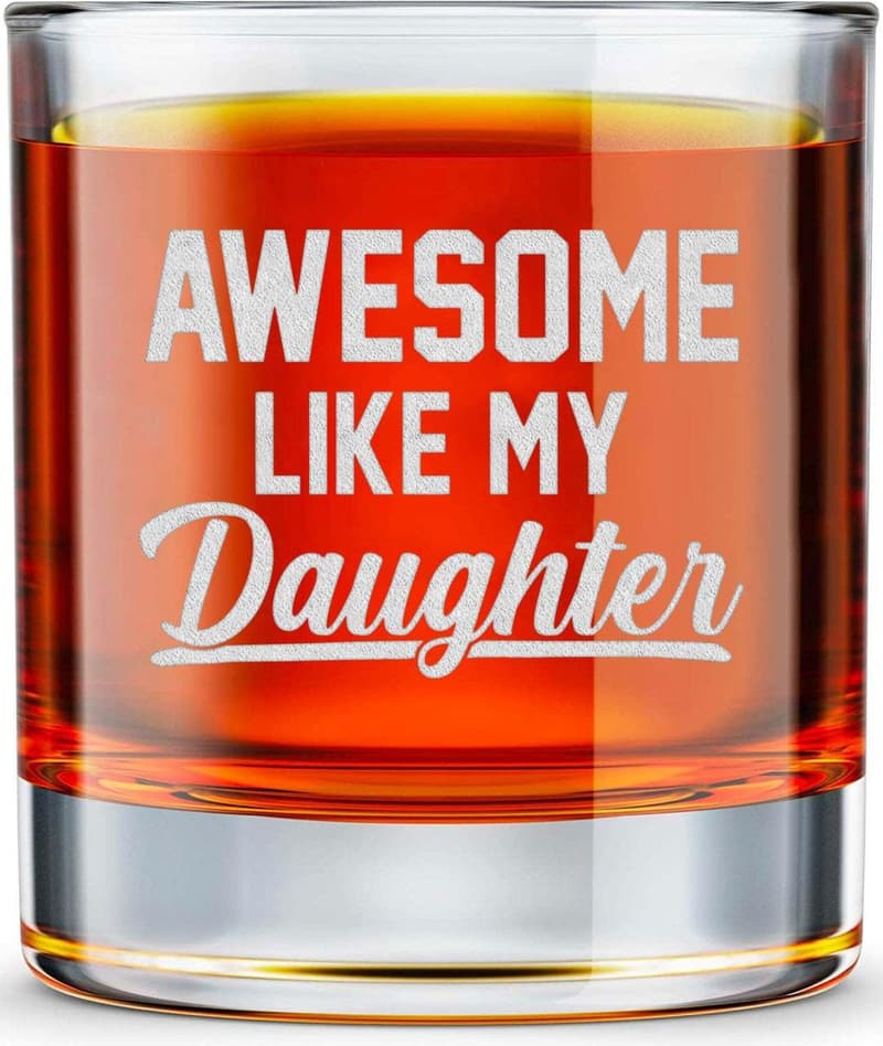 Funny Whiskey Rock Glass for Dad - Birthday & Father's Day Gift