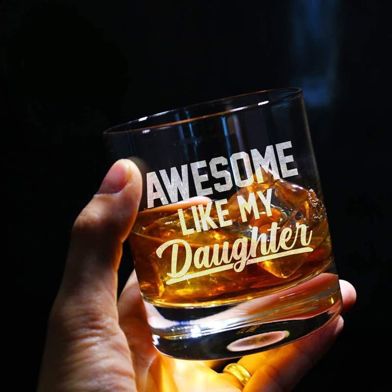 Funny Whiskey Rock Glass for Dad - Birthday & Father's Day Gift