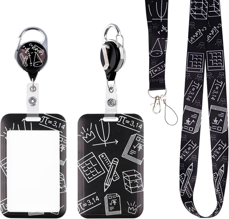 Teacher Lanyard with ID Badge Holder and Retractable Clip
