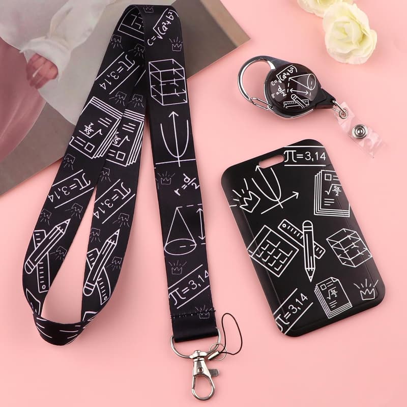 Teacher Lanyard with ID Badge Holder and Retractable Clip