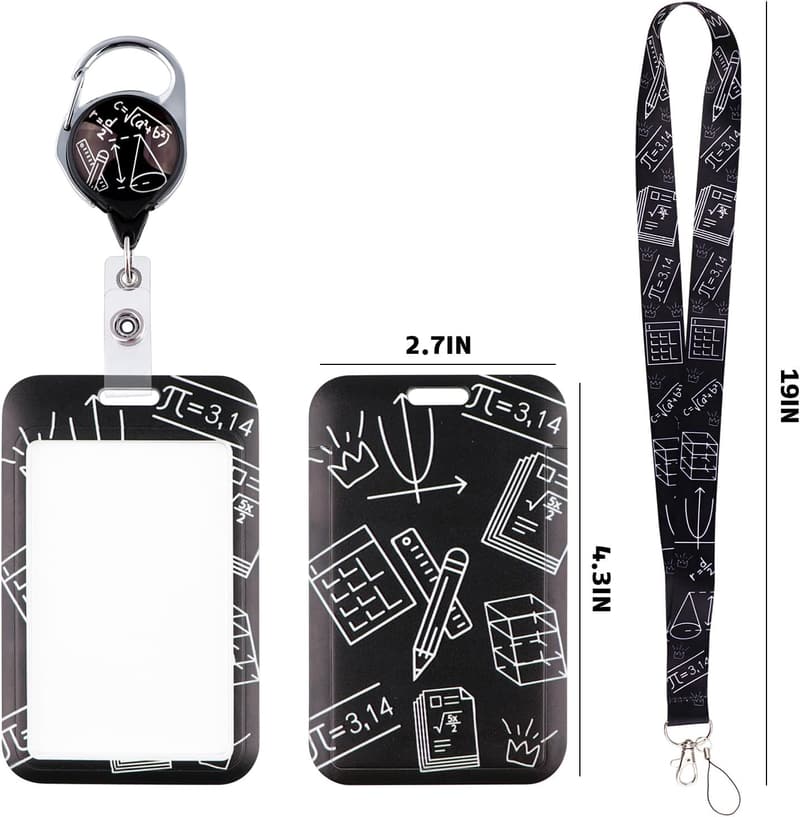 Teacher Lanyard with ID Badge Holder and Retractable Clip