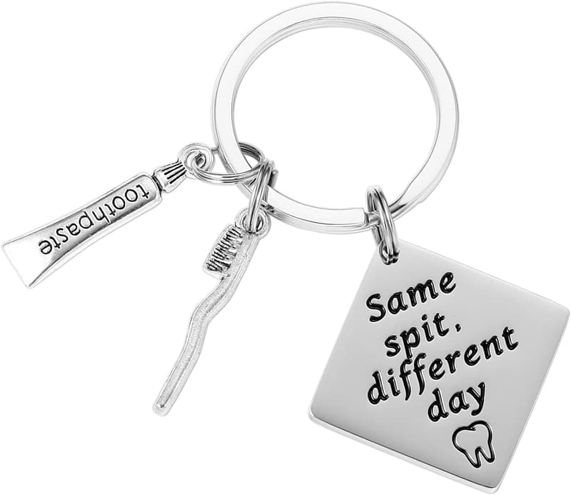 Funny Dental Hygienist Keychain Gift for Men & Women