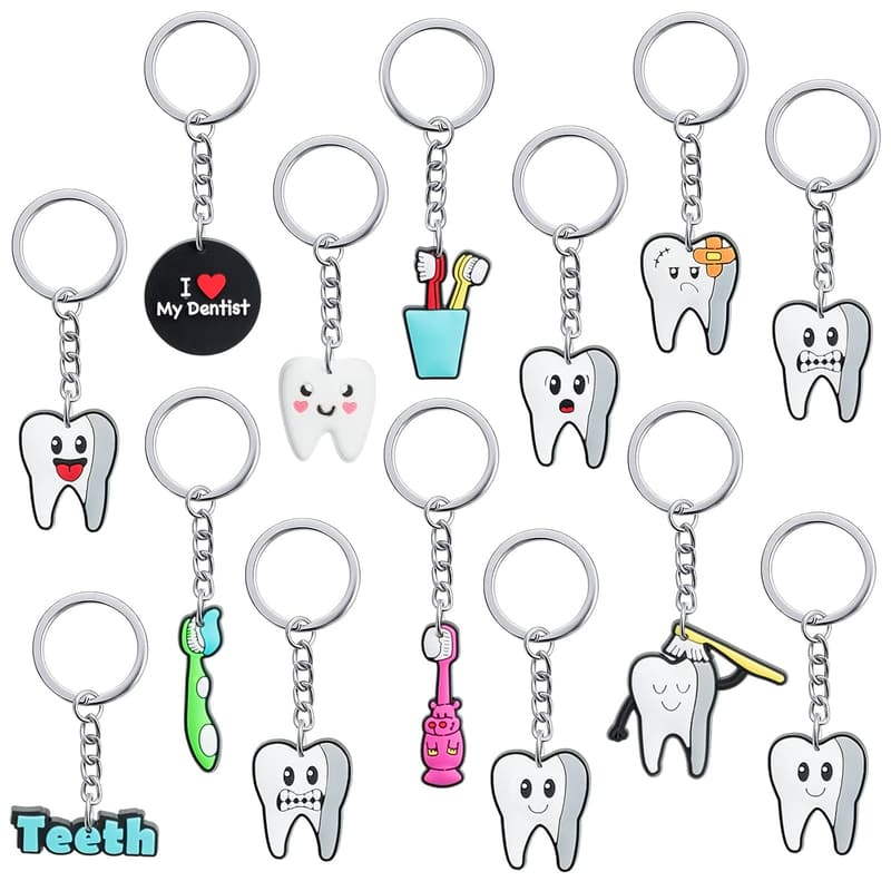 Dental Assistant Gift: 36 Pcs Tooth Shape Keychains