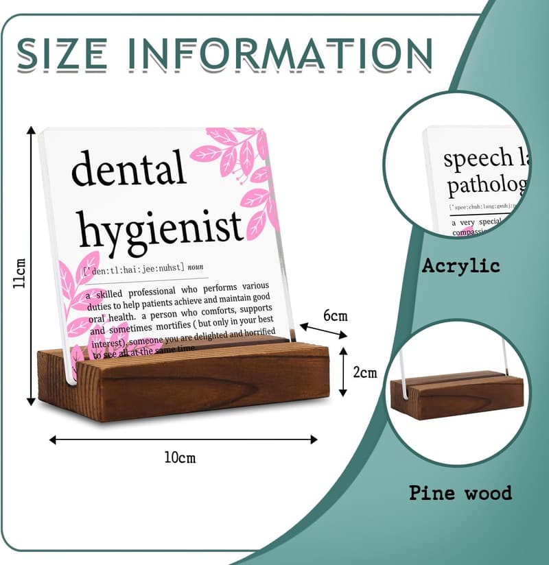 Dental Hygienist Appreciation Desk Sign - Clear Decor Gift