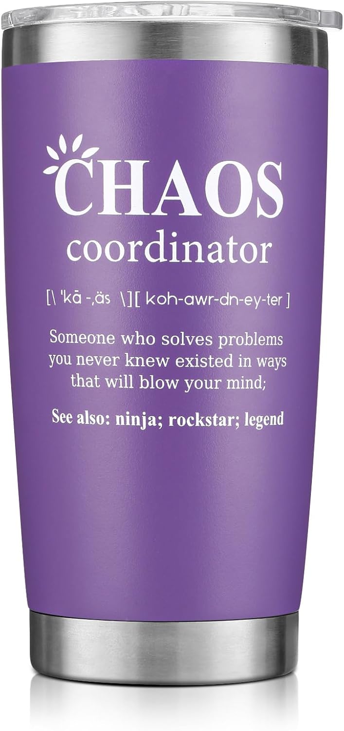 Mother's Day Chaos Coordinator Tumbler - 20oz Purple