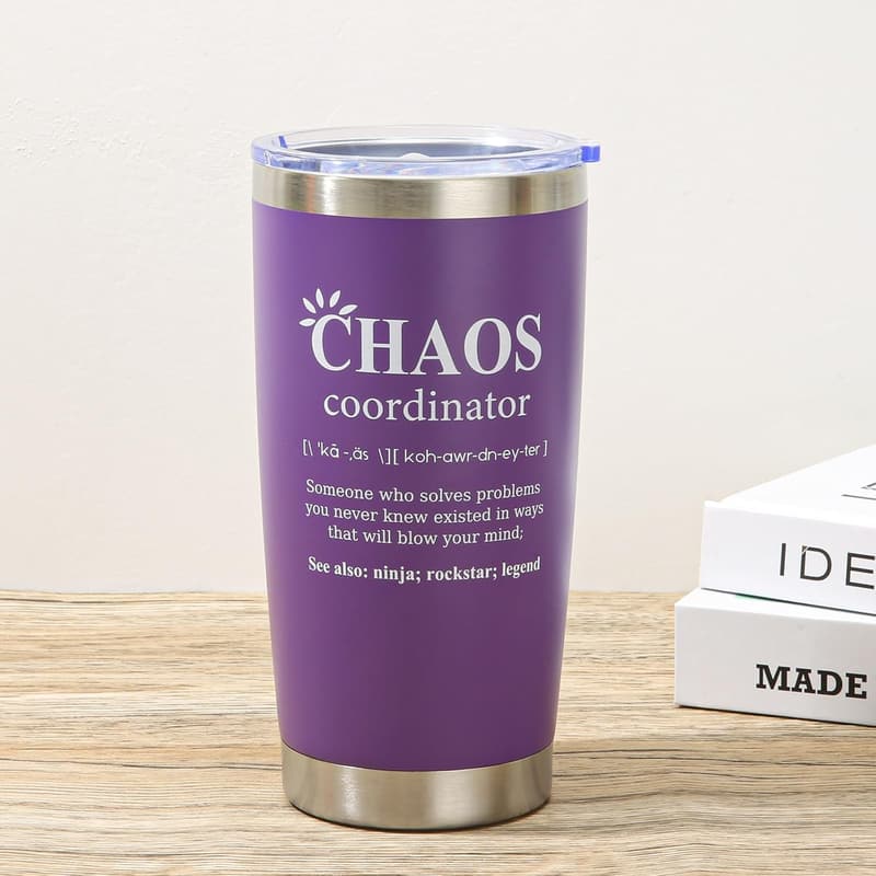 Mother's Day Chaos Coordinator Tumbler - 20oz Purple