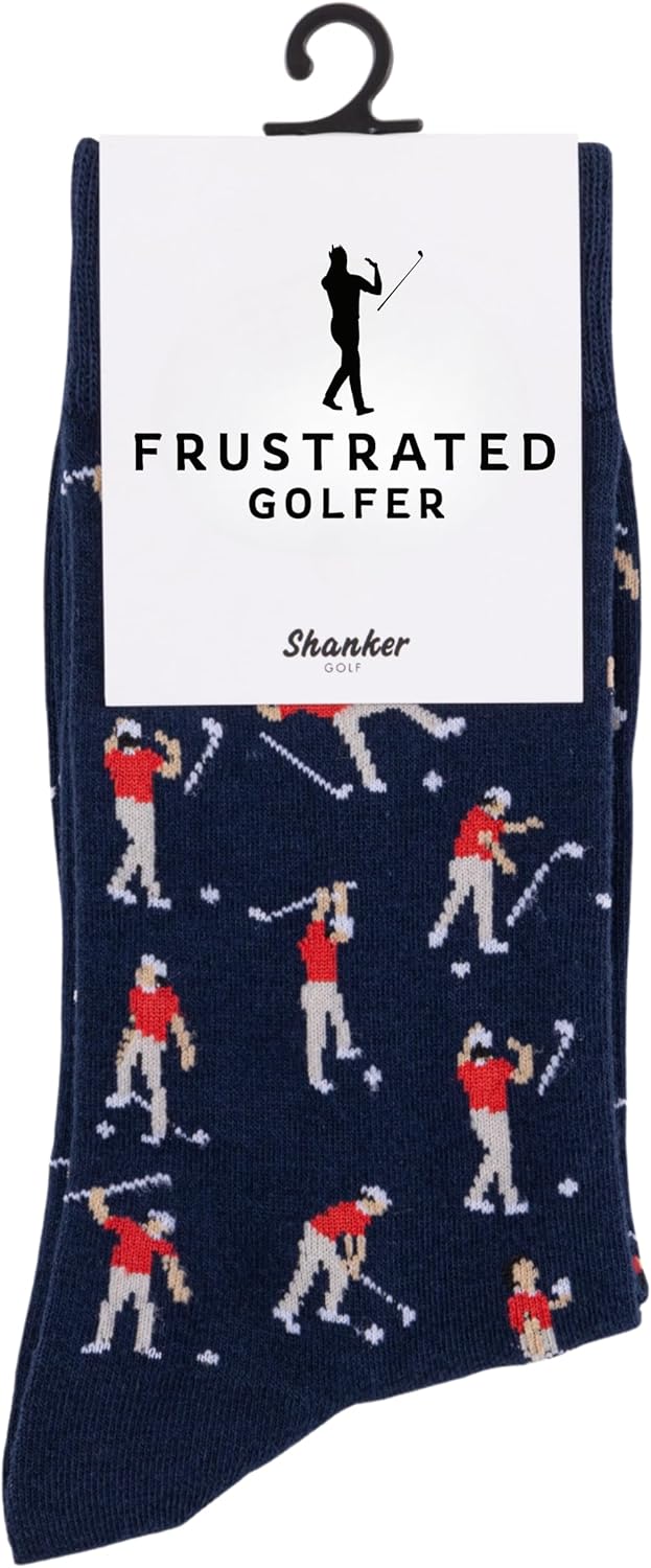 Funny Angry Golfer Socks for Men - Size 10-13 Gift