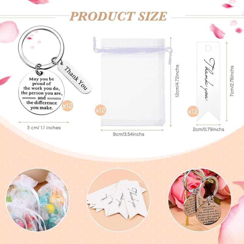 Employee Appreciation Keychains Gift Set for Coworkers (36 Pcs)