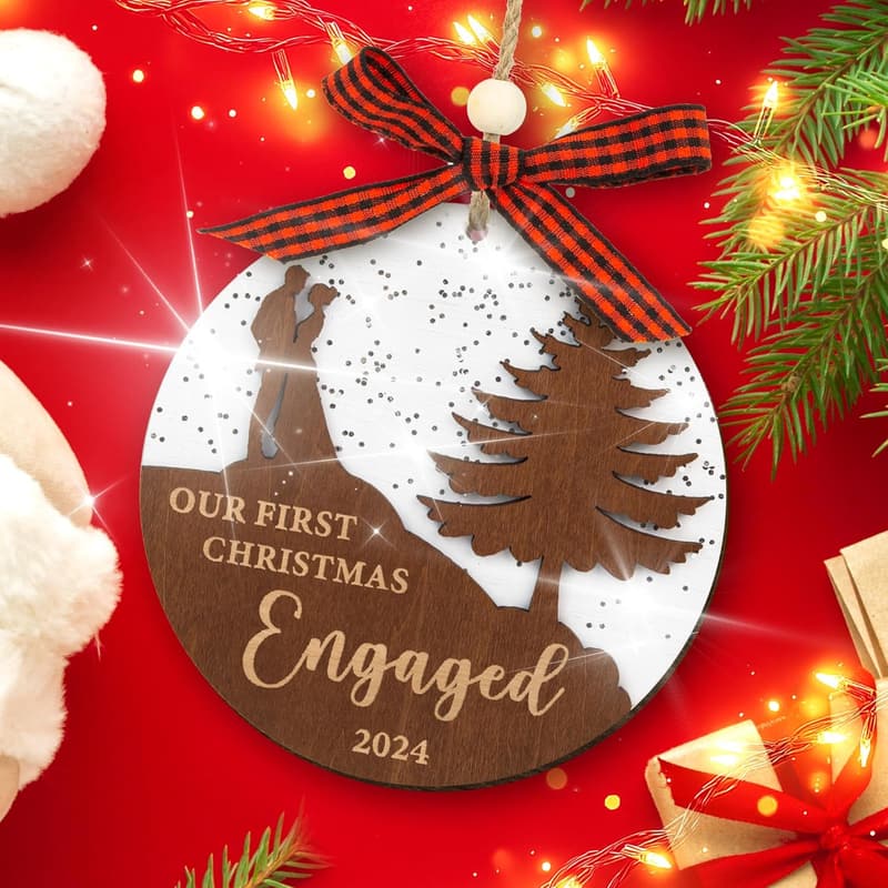2024 Engagement Ornament - First Christmas Decor for Couples