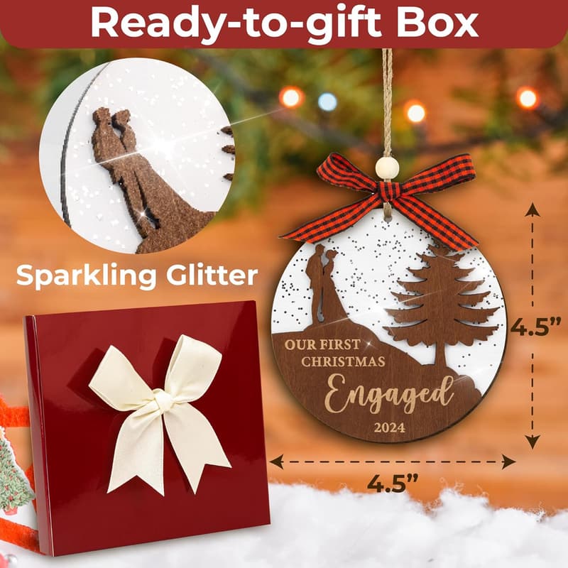 2024 Engagement Ornament - First Christmas Decor for Couples
