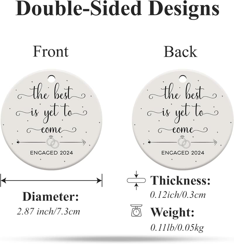 2024 Engagement & Wedding Ceramic Ornament for Couples