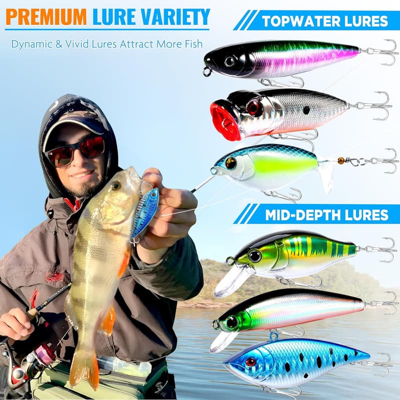 Fishing Gifts for Men: PLUSINNO Lures & Tackle Box Kit