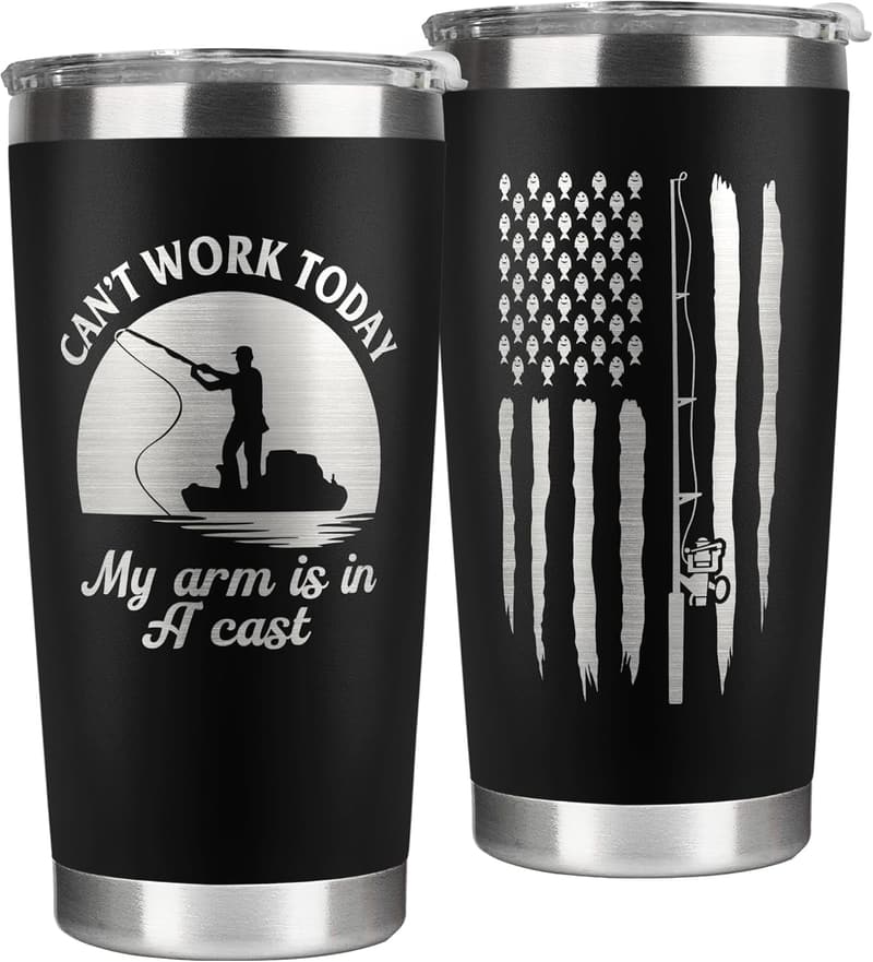 Fishing Father's Day Gift - 20 Oz Stainless Steel Mug for Men