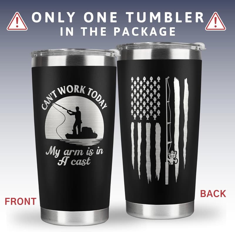 Fishing Father's Day Gift - 20 Oz Stainless Steel Mug for Men