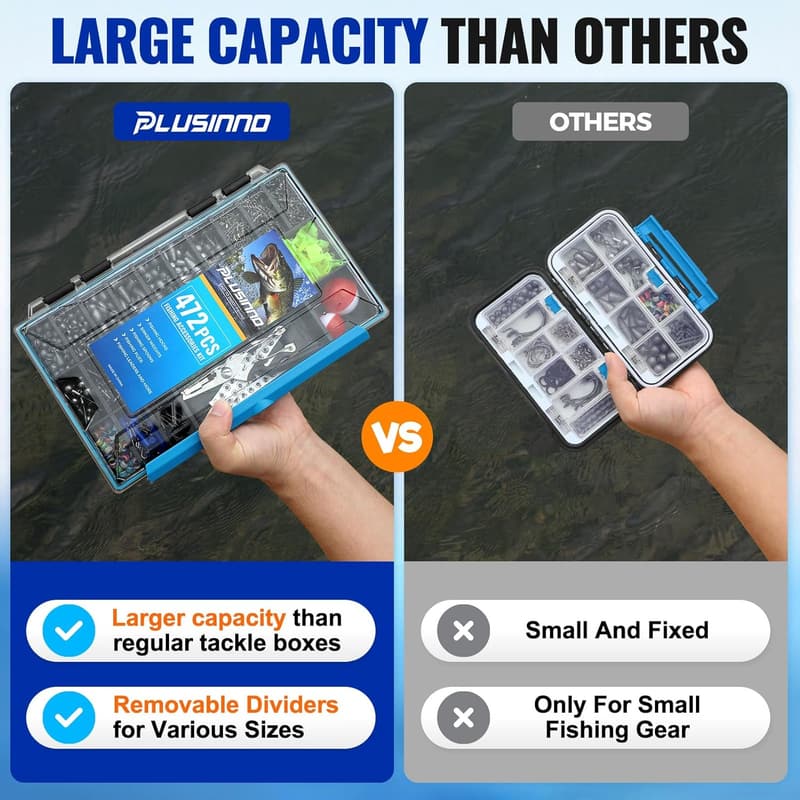Fishing Accessories Kit with Tackle Box - 472PCS for Men