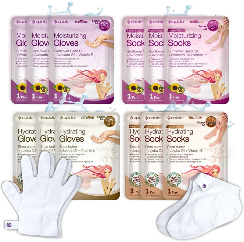 Hydrating Hand & Foot Masks with Shea Butter - Spa Gift for Women