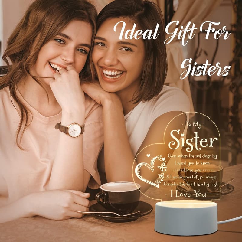 Engraved Night Light for Sister - Birthday, Graduation Gift
