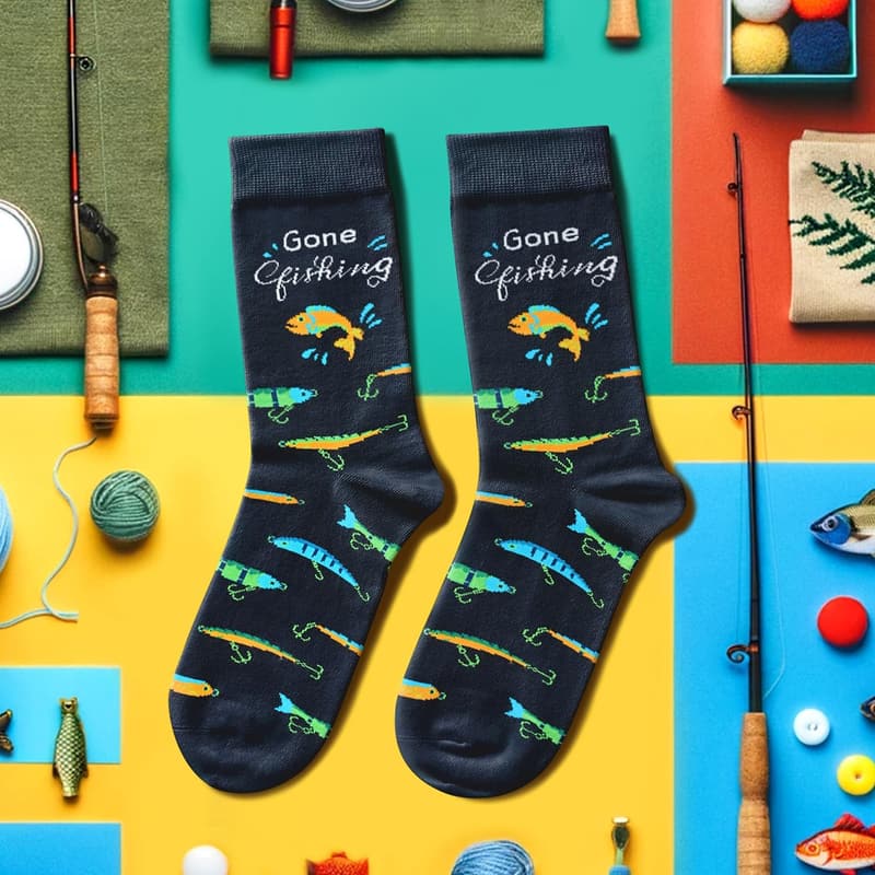 Fishing and Golfing Socks - Funny Gifts for Men and Women