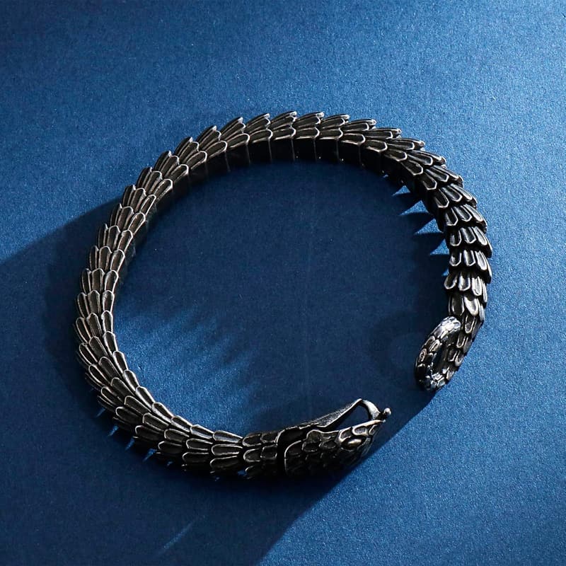 Father's Day Stainless Steel Retro Snake Chain Bracelet for Men