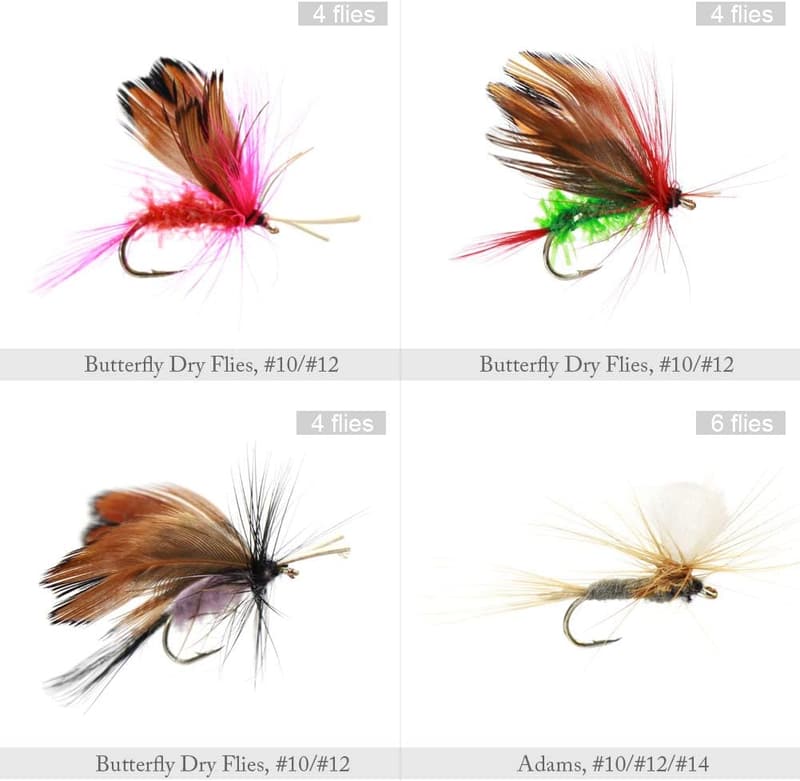 60-Piece Fly Fishing Assortment Kit with Waterproof Box
