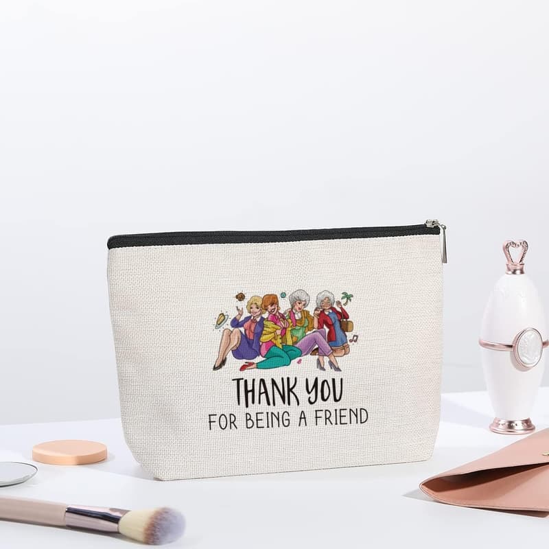 Golden TV Show Makeup Bag - Travel Organizer for Women