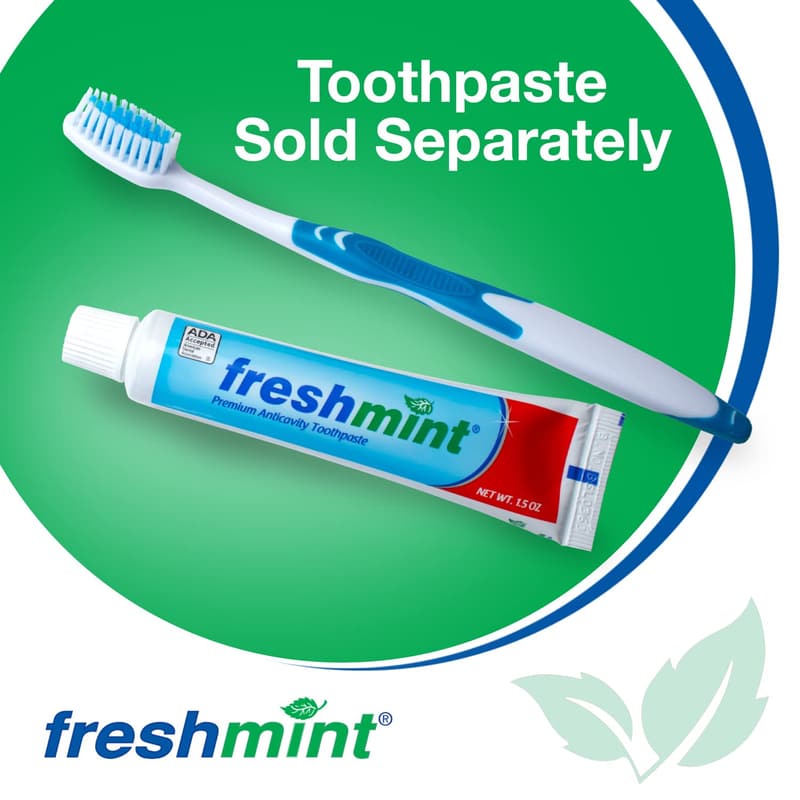 Bulk Premium Toothbrushes (100 Pack) with Easy Grip Handles