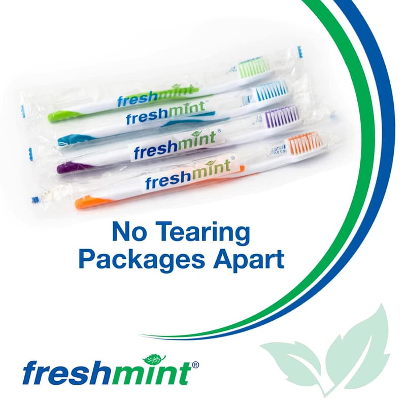 Bulk Premium Toothbrushes (100 Pack) with Easy Grip Handles