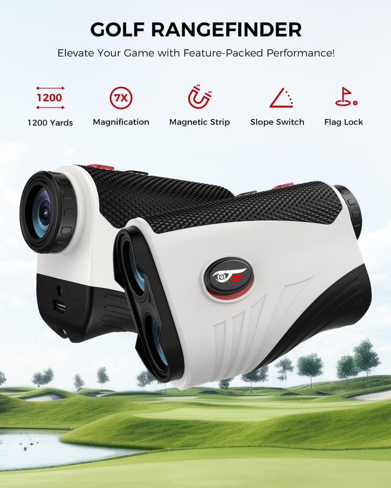 Laser Golf Rangefinder with Slope and Vibration Feedback