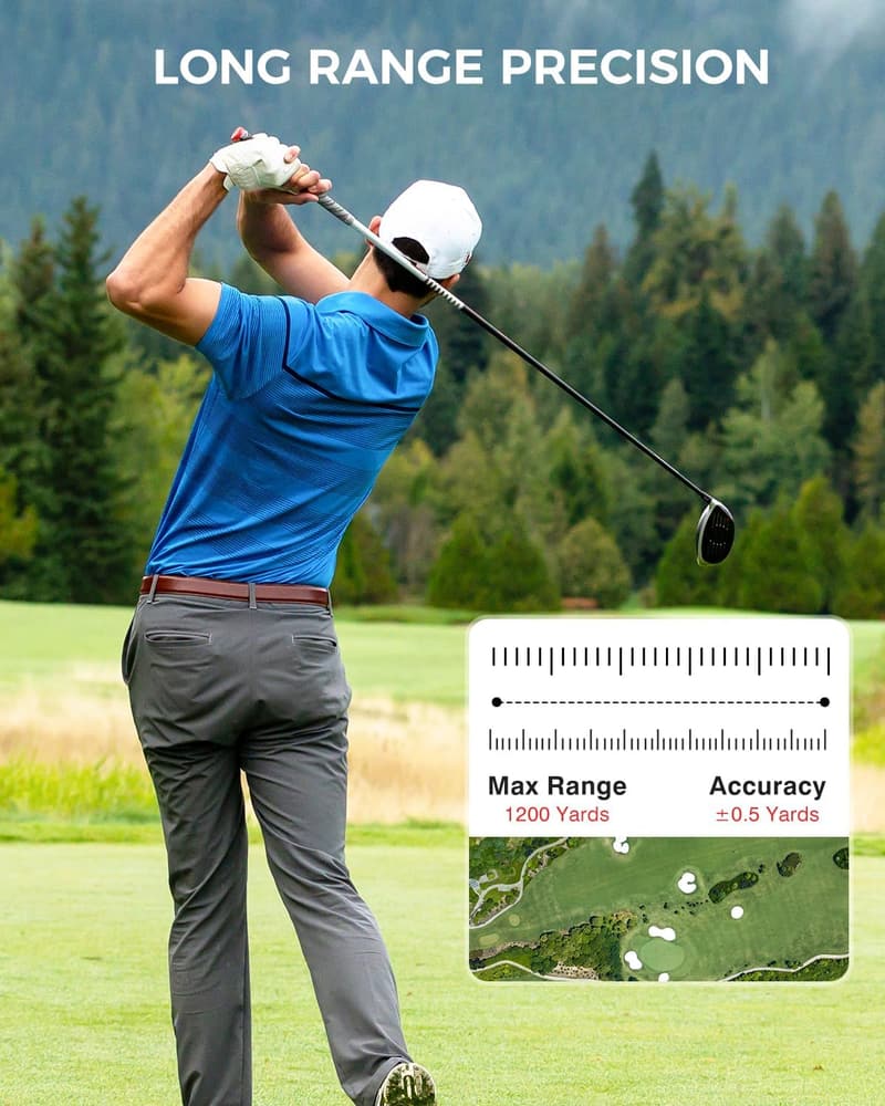Laser Golf Rangefinder with Slope and Vibration Feedback