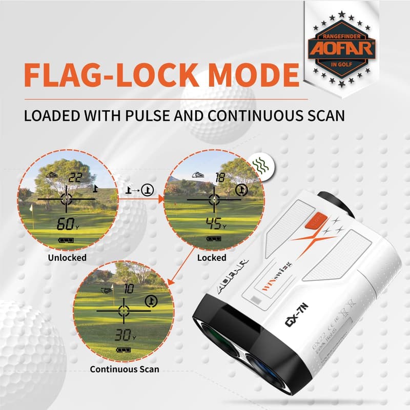 AOFAR GX-7N Golf Rangefinder with Slope & Flag-Lock, 800 Yards