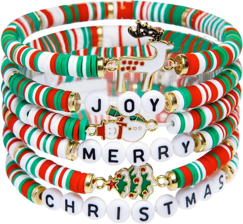 Christmas Candy-Style Bracelets Set for Women & Teens