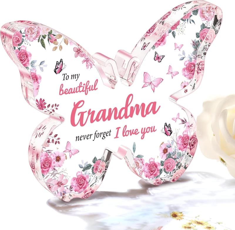 Grandma's Birthday Acrylic Butterfly Keepsake Plaque