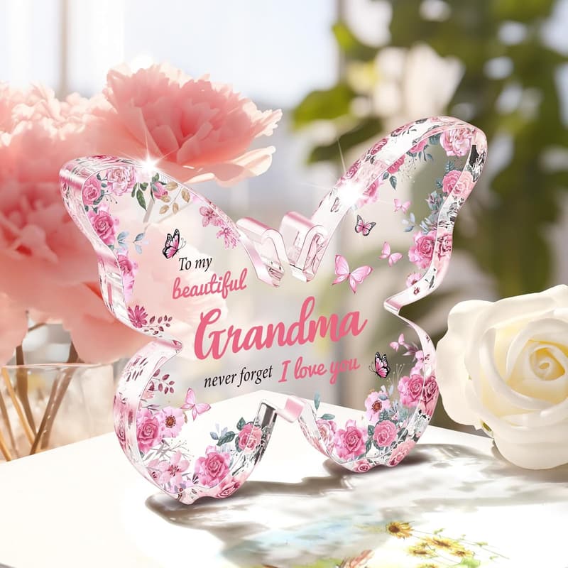 Grandma's Birthday Acrylic Butterfly Keepsake Plaque
