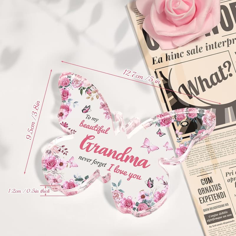 Grandma's Birthday Acrylic Butterfly Keepsake Plaque